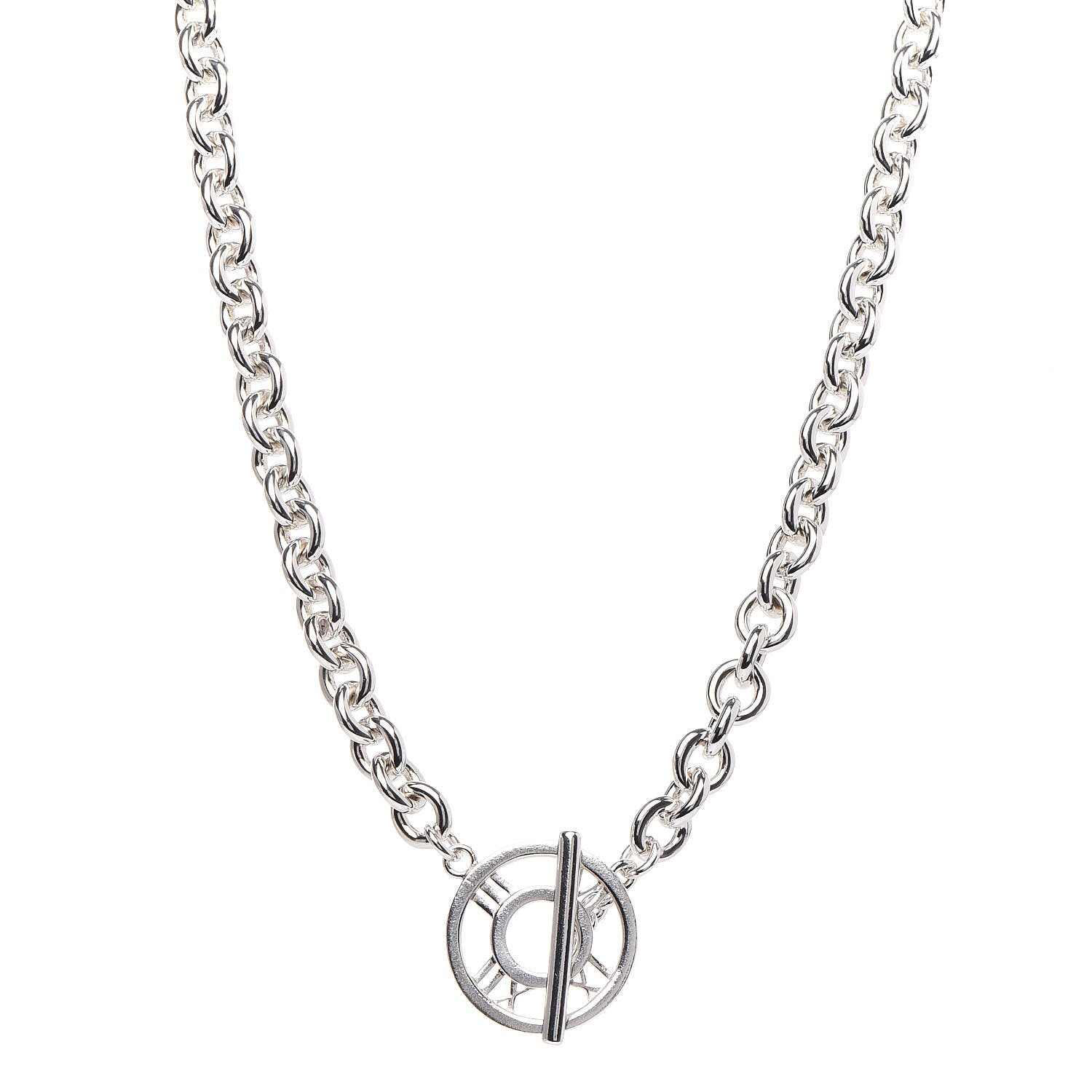 Tiffany Sterling Silver Atlas Toggle Chain Necklace 1 of 5