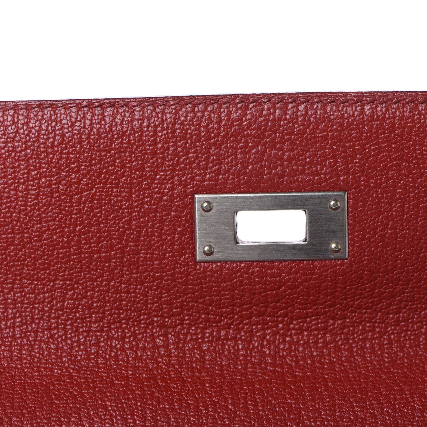 Chevre Mysore Horseshoe Kelly Retourne 28 Rouge Garance Bleu Obscur