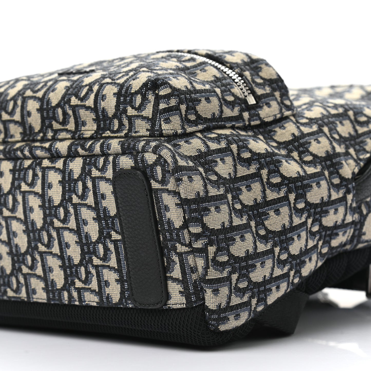 Oblique Calfskin Rider Backpack Beige Black