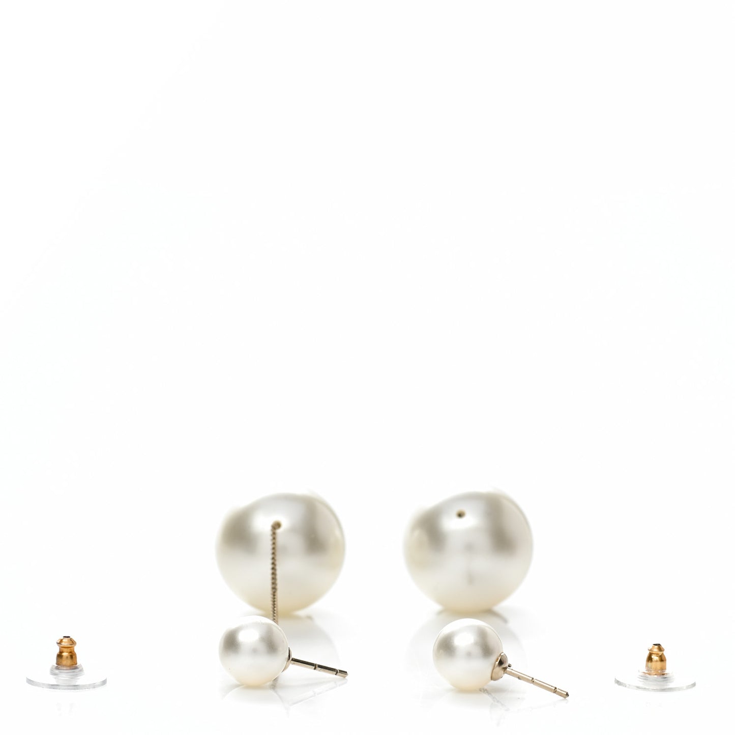 Pearl CC Chain Drop Earrings Gold
