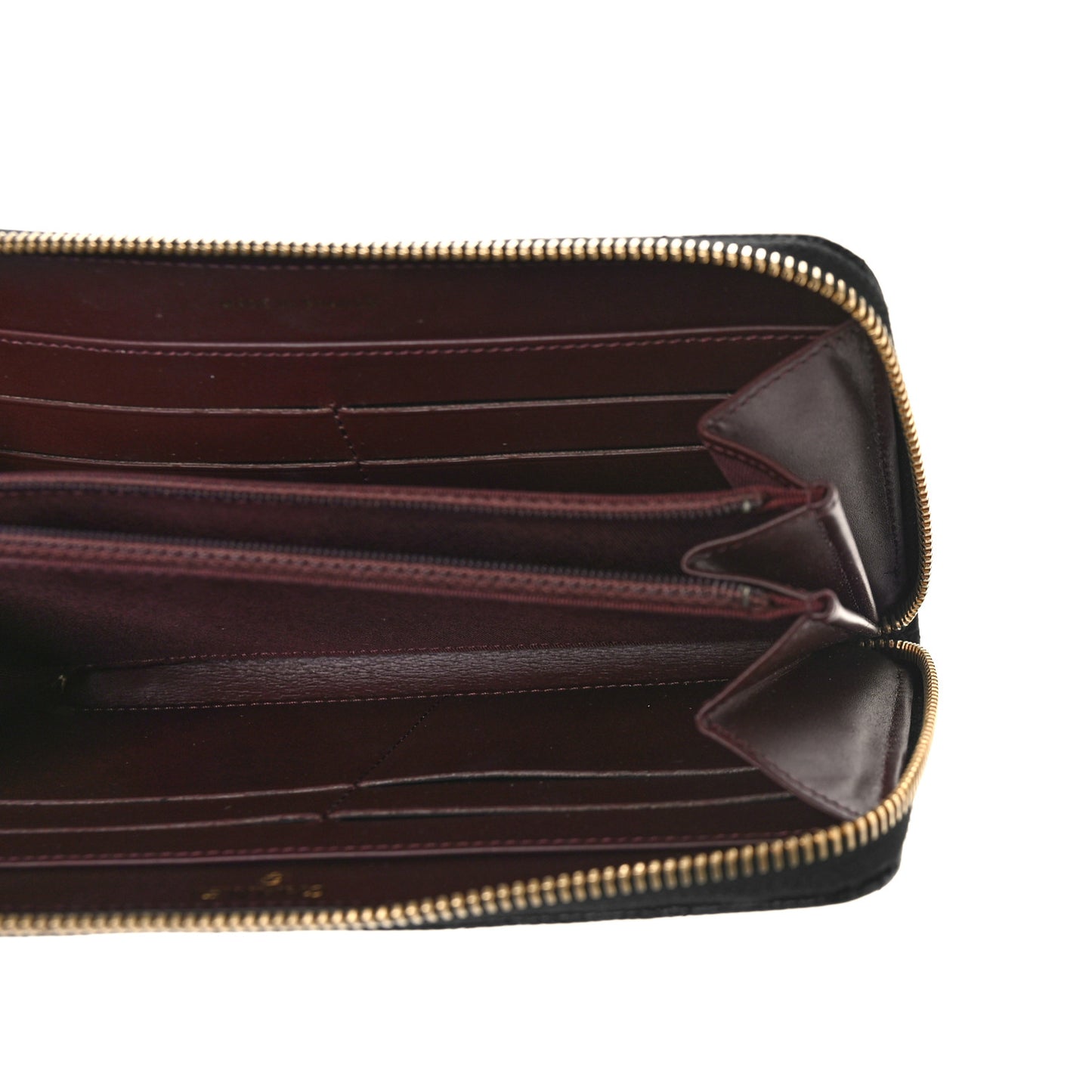 Caviar Quilted Large Gusset Zip Around Wallet Black