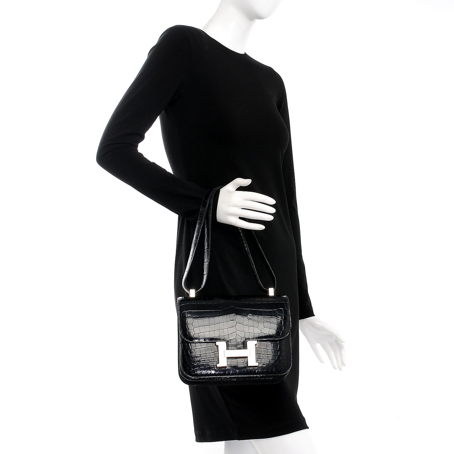 Shiny Niloticus Crocodile Constance 24 Bleu Marine