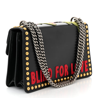Gucci Calfskin Floral Embroidered Studded Small Dionysus Shoulder Bag Black 3 of 11