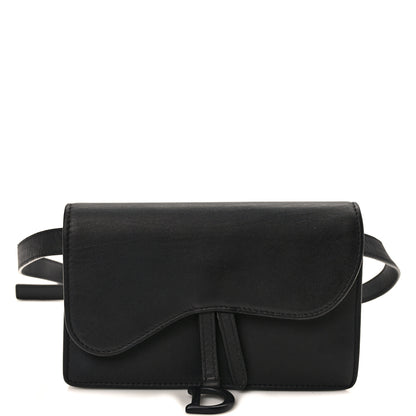 Christian Dior Ultra Matte Calfskin Saddle Belt Clutch Black 1 of 9