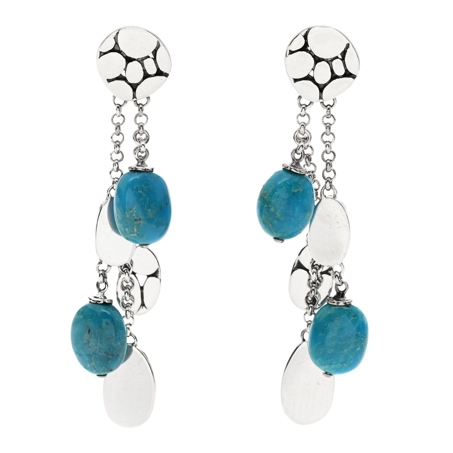 Sterling Silver Turquoise Kali Menari Drop Earrings