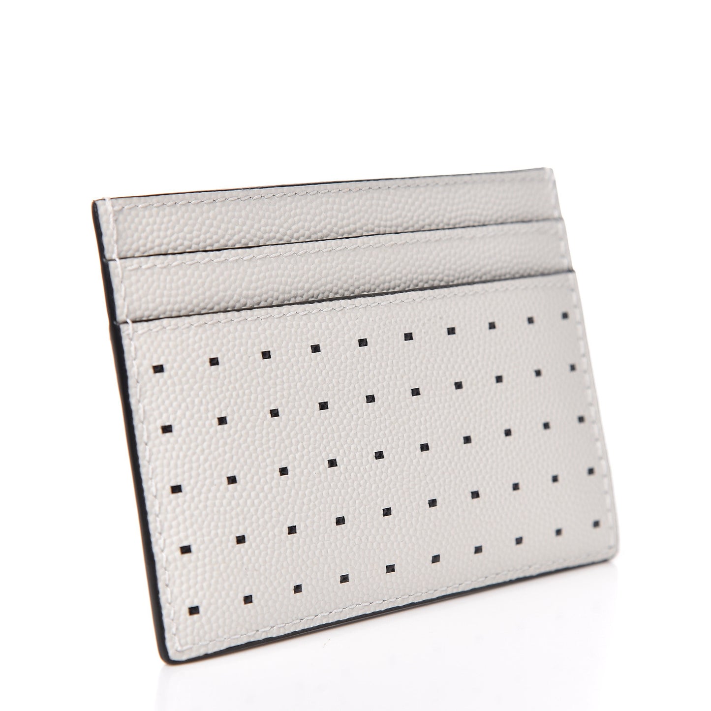 Grain De Poudre Matelasse Dotted Squares Card Case White