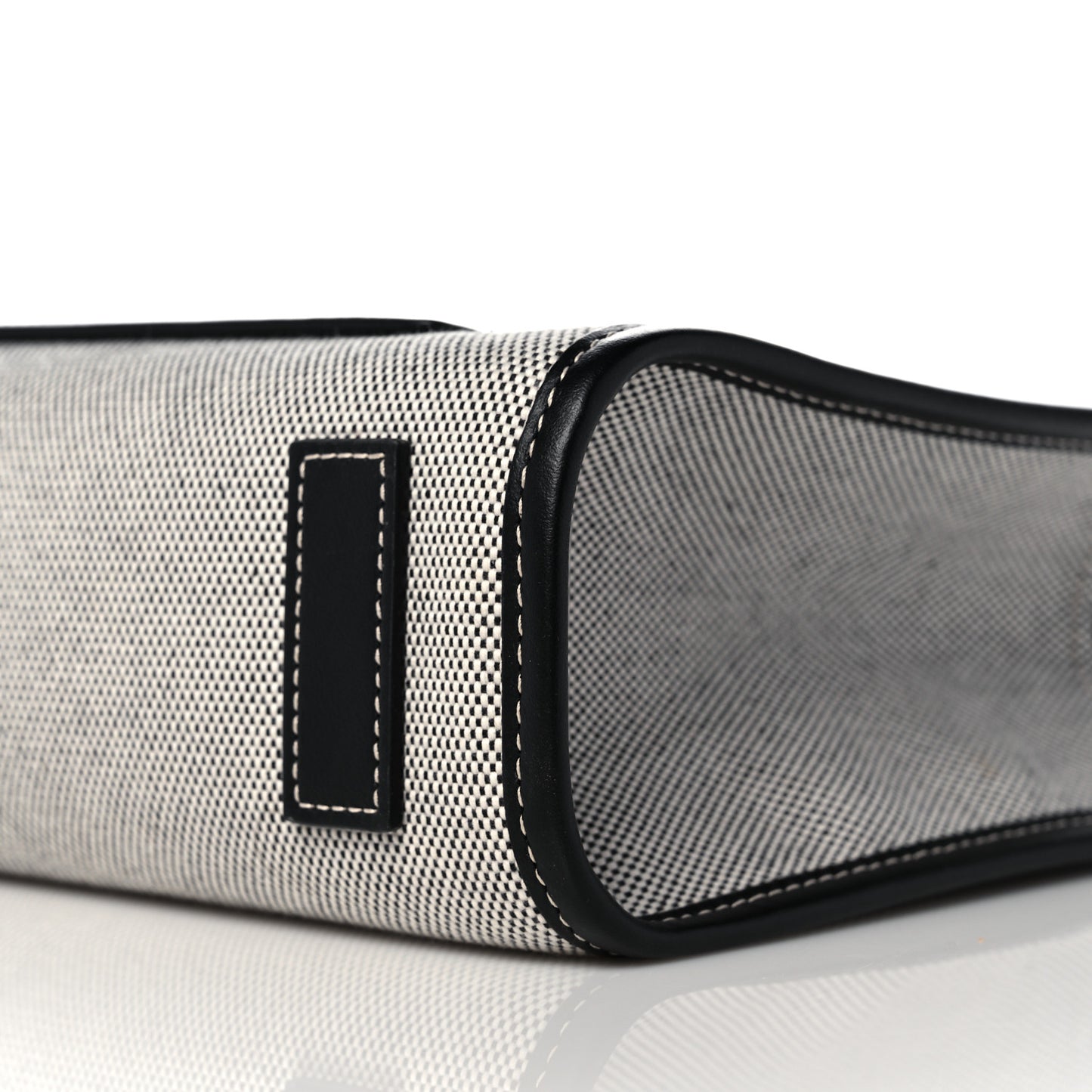 Canvas Smooth Calfskin Mini Two Tone Freya Tote Black