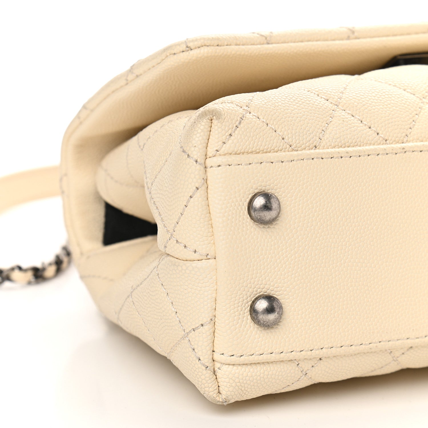 Chanel Caviar Lizard Quilted Mini Coco Handle Flap White 7 of 11