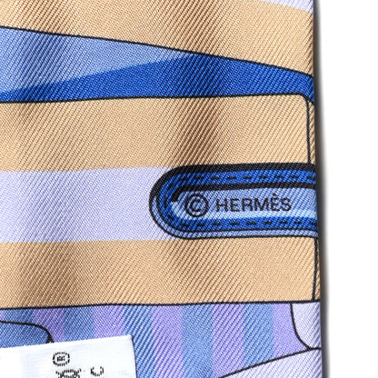 Hermes Silk Sangles Twilly Lavande Beige Bleu 3 of 5