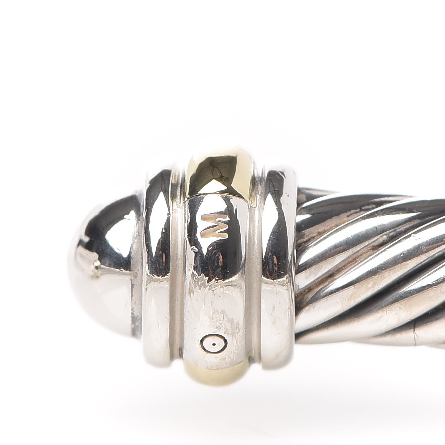 David Yurman Sterling Silver 18K Yellow Gold 4mm Cable Classics Bracelet 5 of 5