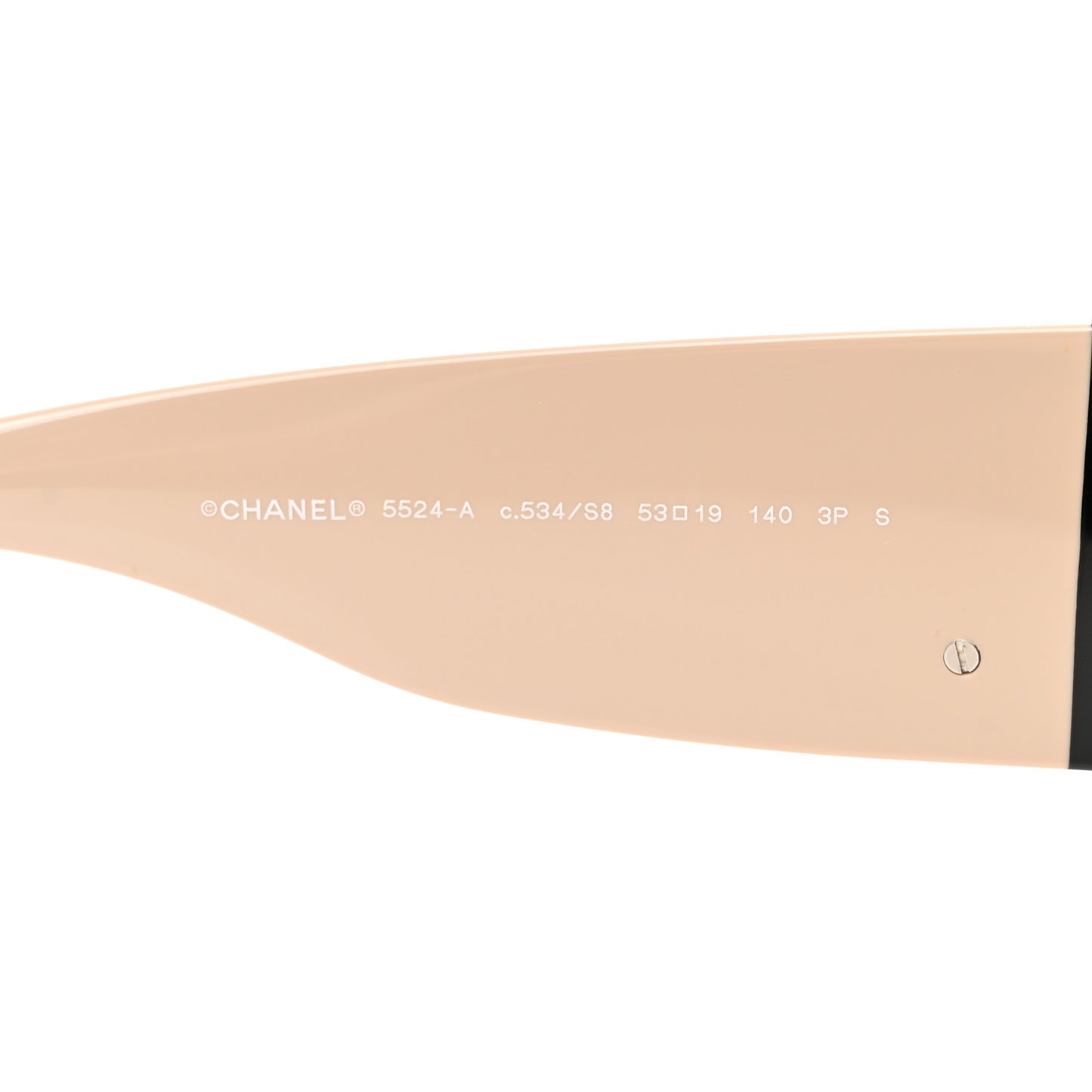 Acetate Oval Sunglasses 5524-A Black Beige
