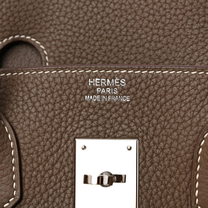 Hermes Taurillon Clemence Birkin 35 Etoupe 6 of 11