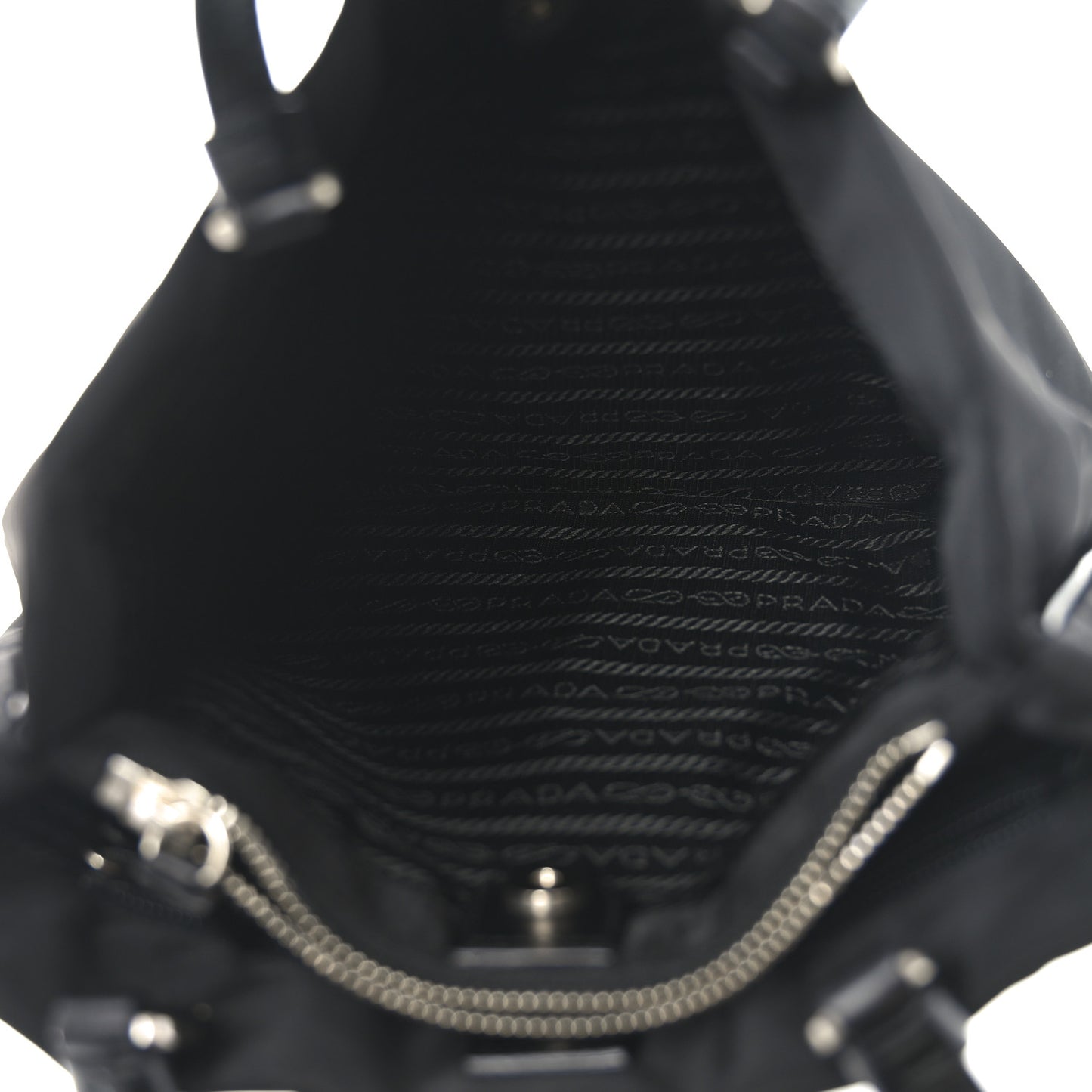 Tessuto Nylon Calfskin Shopping Tote Black