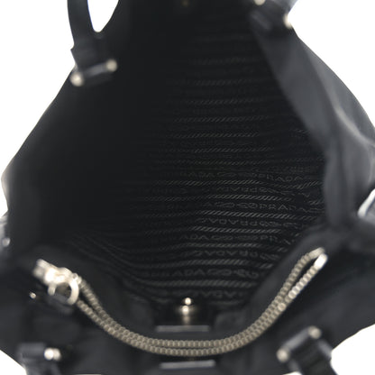 Prada Tessuto Nylon Calfskin Shopping Tote Black 5 of 9