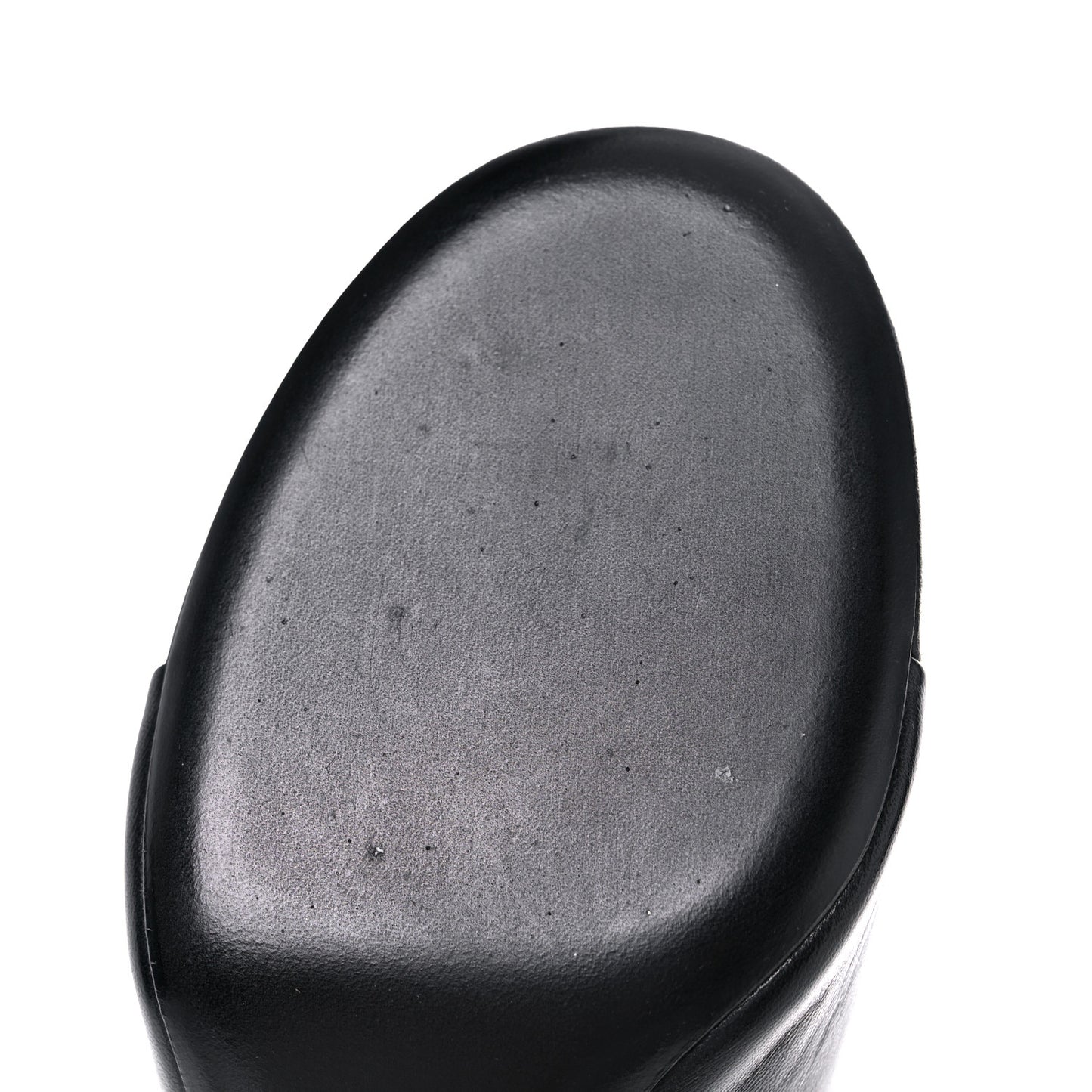 Shiny Sheepskin Oval 90mm Mule Pump 39 Black White