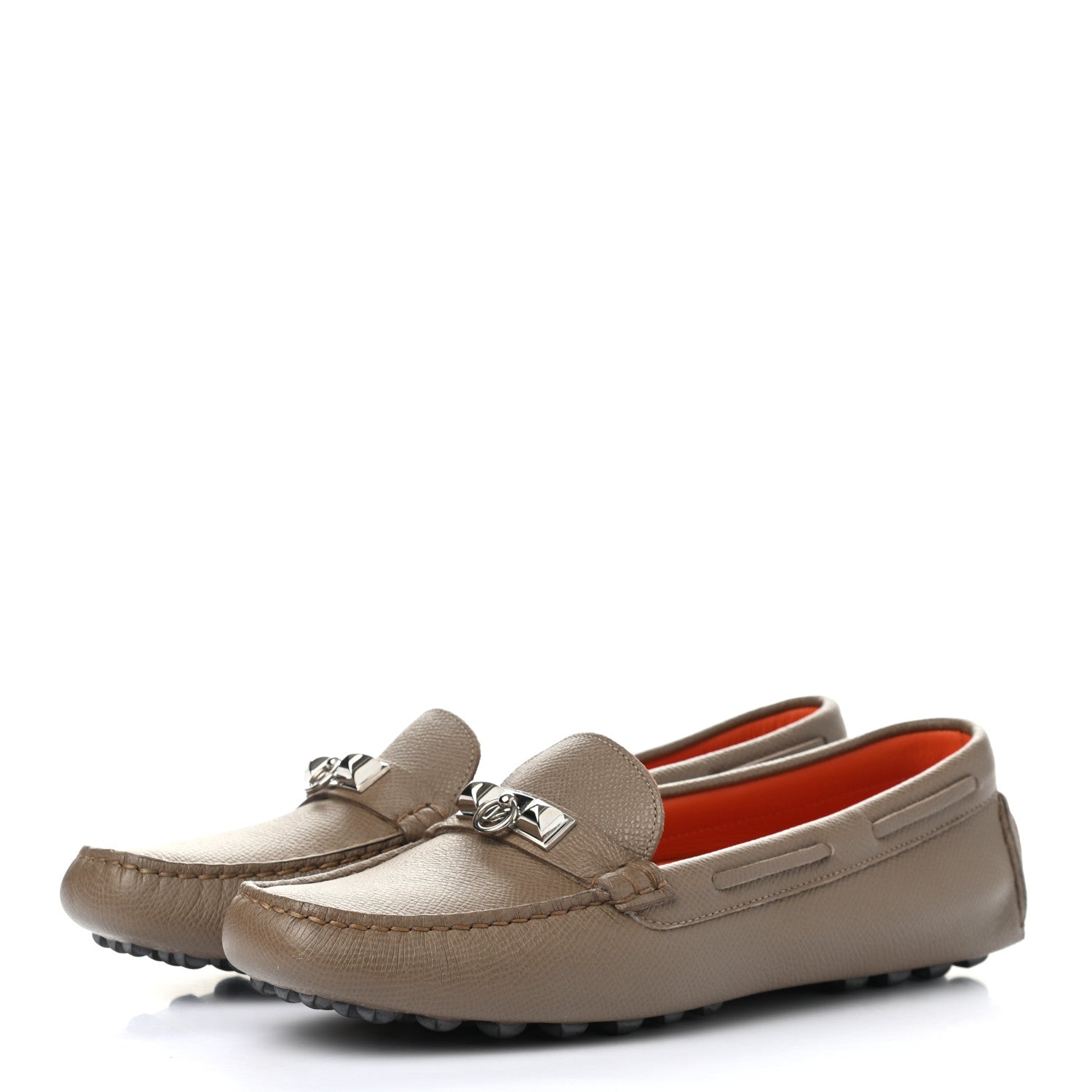 Hermes Epsom Womens Irving Loafer 36.5 Etoupe 3 of 9