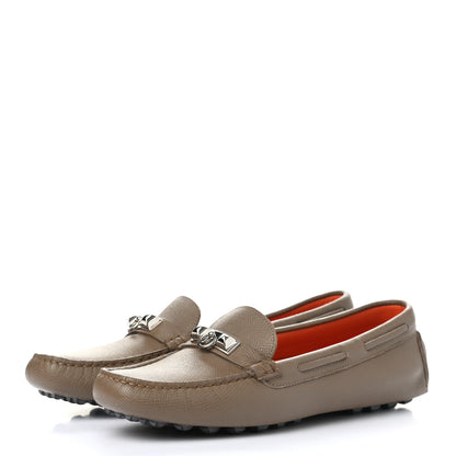 Hermes Epsom Womens Irving Loafer 36.5 Etoupe 3 of 9