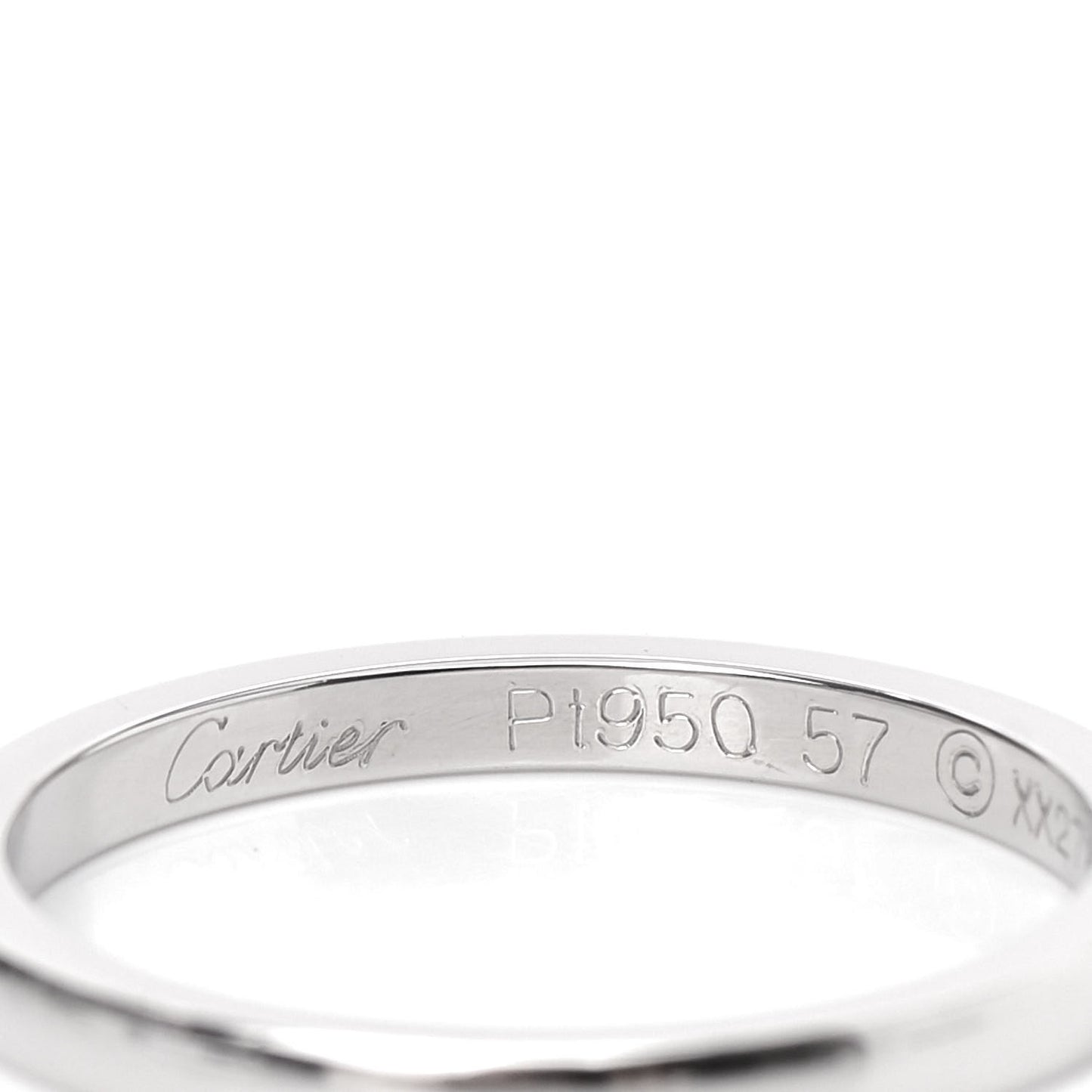 Platinum 2mm Ballerine Wedding Band Ring 57 8