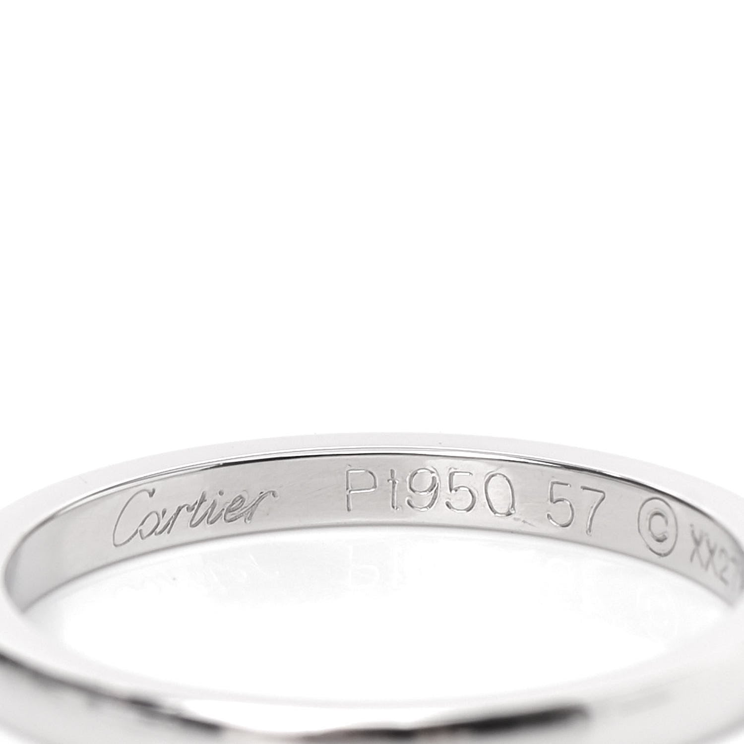 Cartier Platinum 2mm Ballerine Wedding Band Ring 57 8 4 of 5