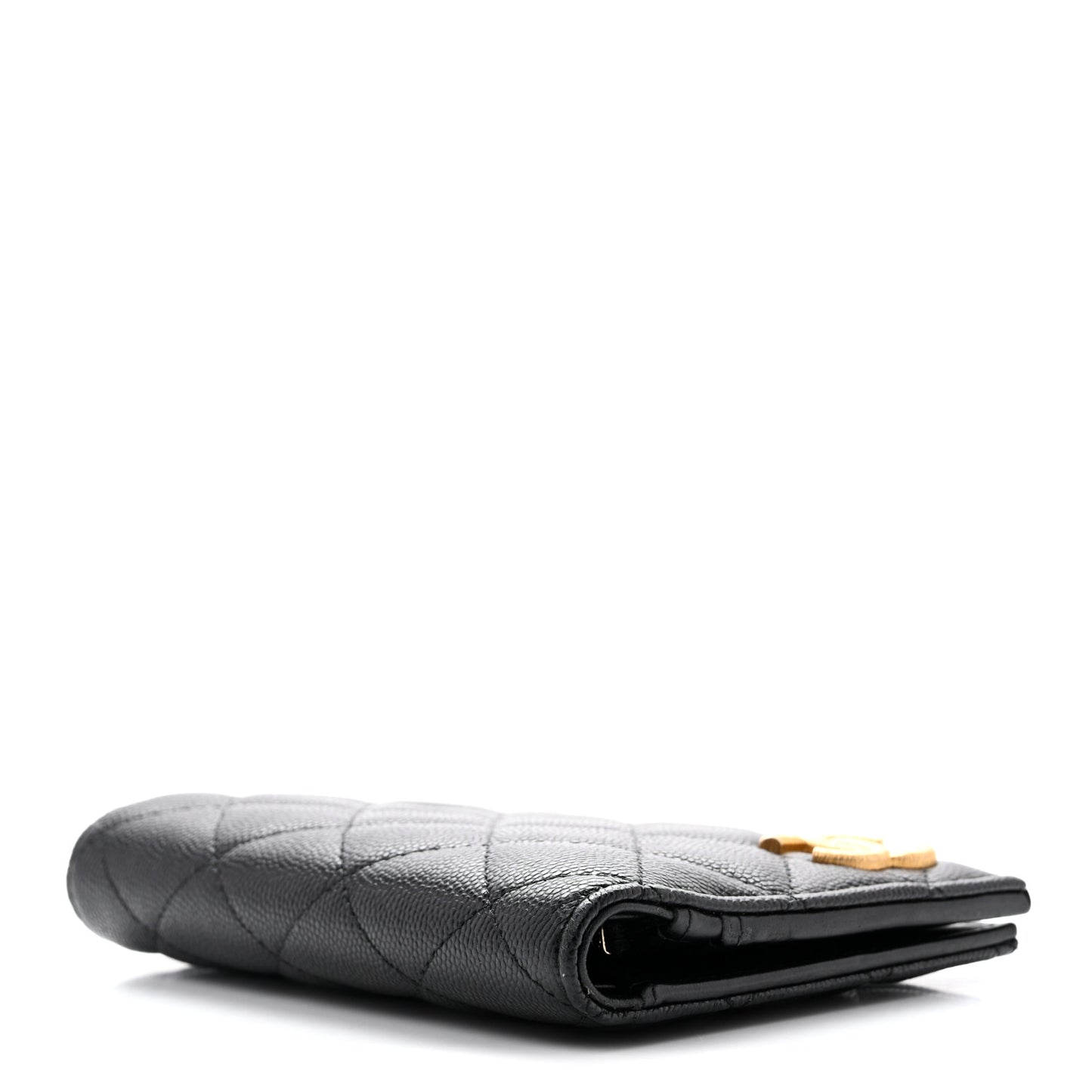 Caviar Quilted CC Passport Holder Black