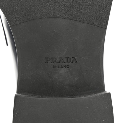 Prada Spazzolato Metal Triangle Logo Mens 35mm Loafers 8 Black 8 of 8