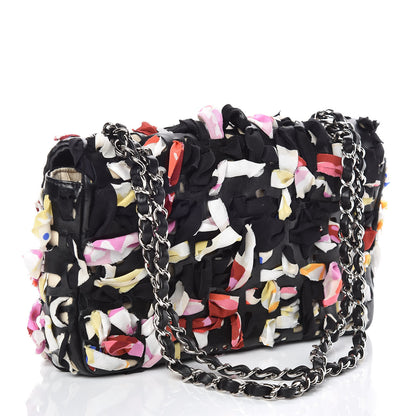 Chanel Silk Lambskin Ribbon Classic Flap Bag Black Multicolor 3 of 9