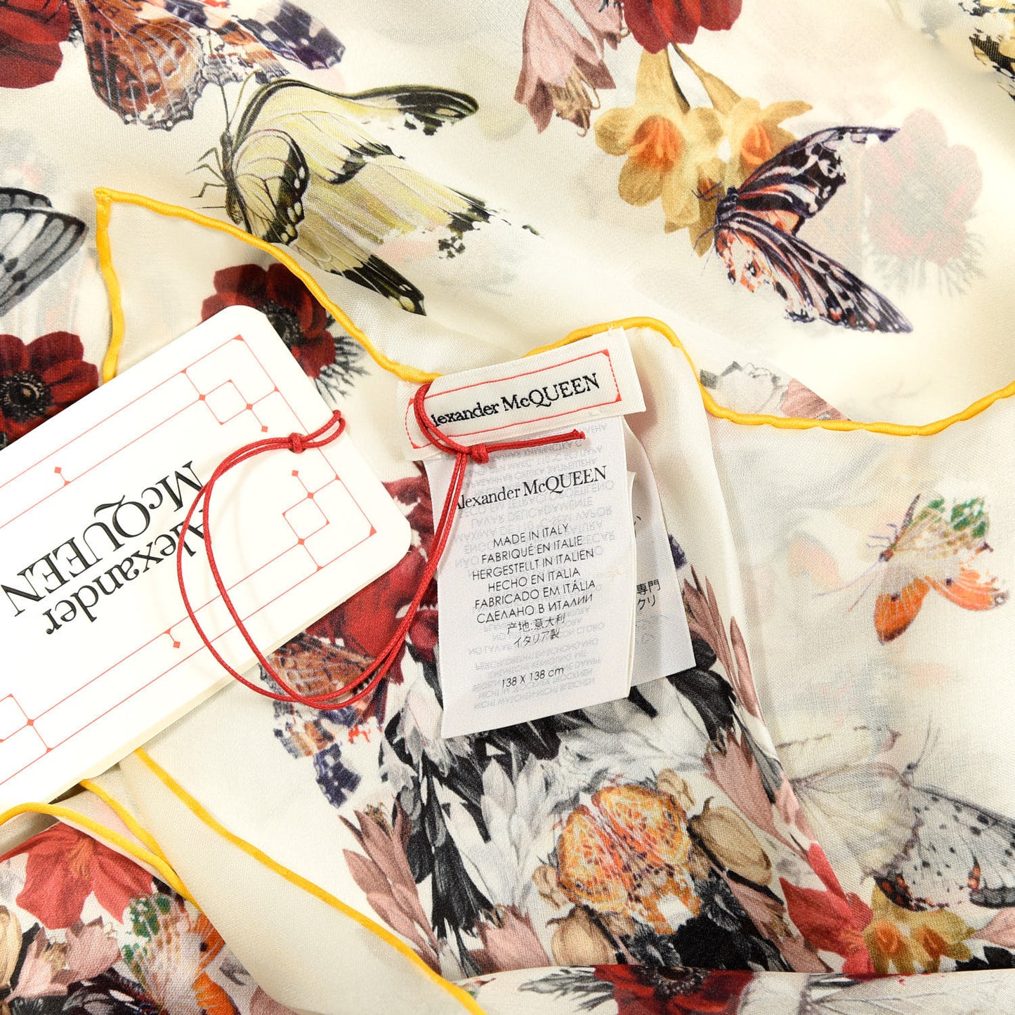 Silk Botanical Paisley Shawl Ivory