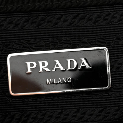 Prada Tessuto Nylon Nappa Zip Pocket Chain Tote Black 5 of 12