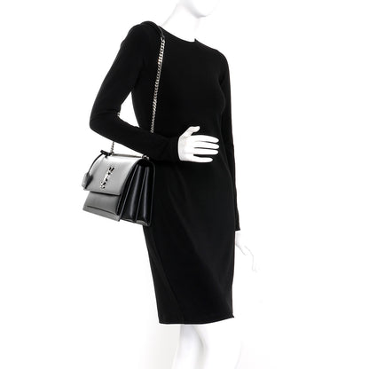 Saint Laurent Calfskin Large Monogram Sunset Black 2 of 7