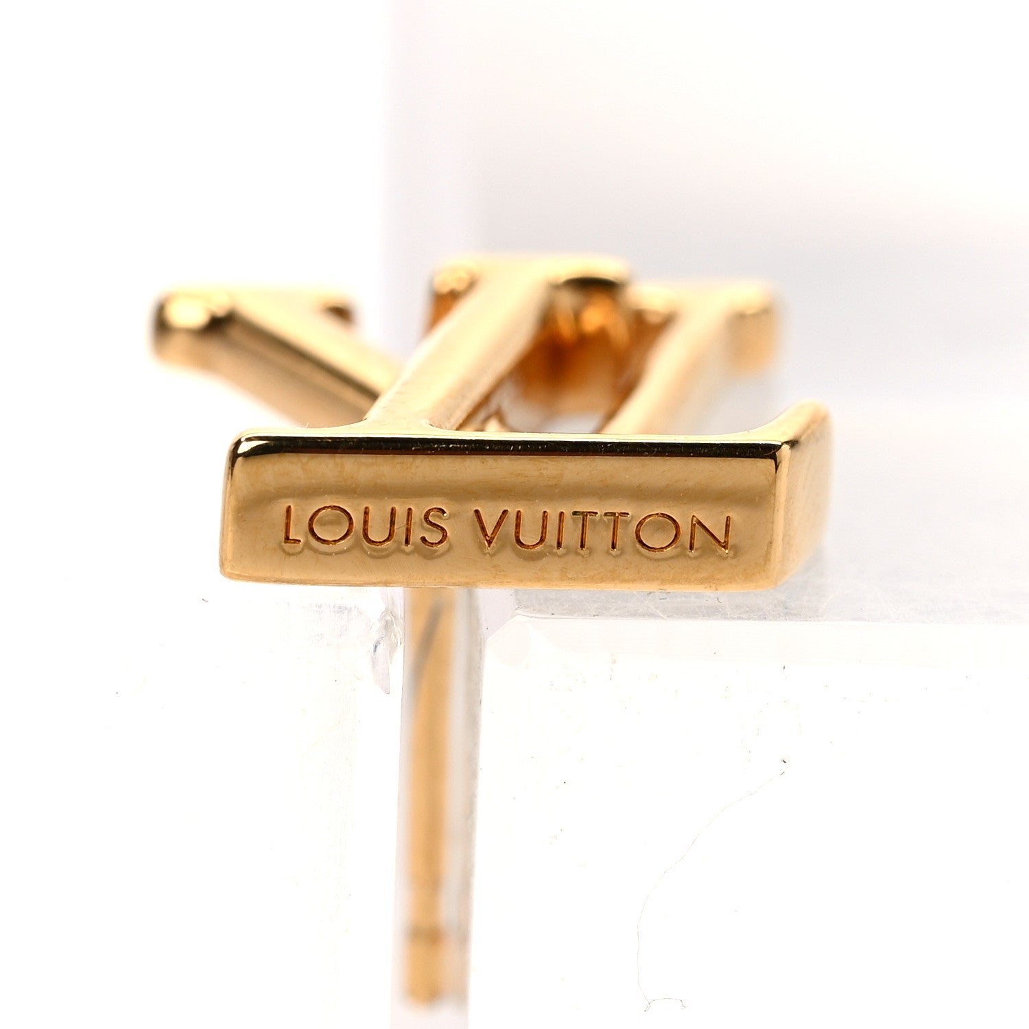 Louis Vuitton Metal LV Iconic Earrings Gold 3 of 5