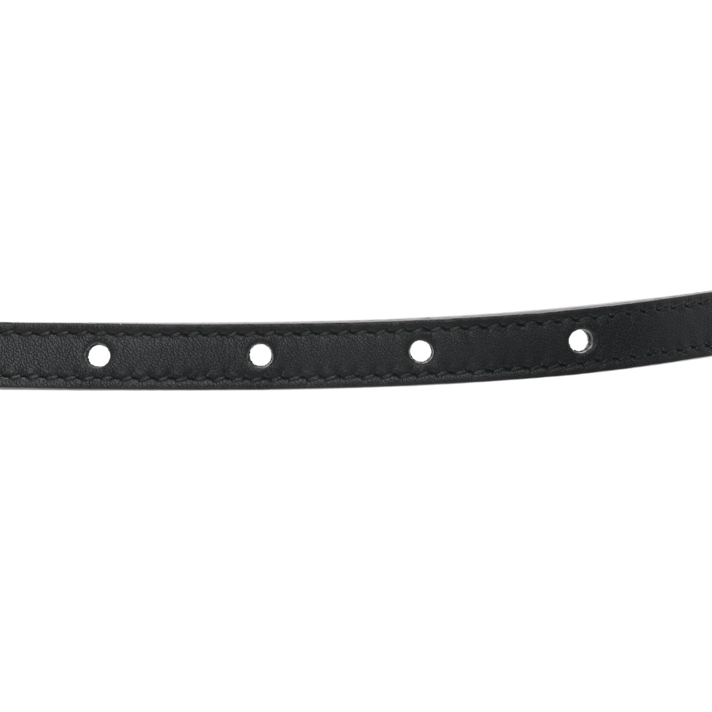 Calfskin Crystal Tiger Head Buckle Thin Belt 85 34 Black