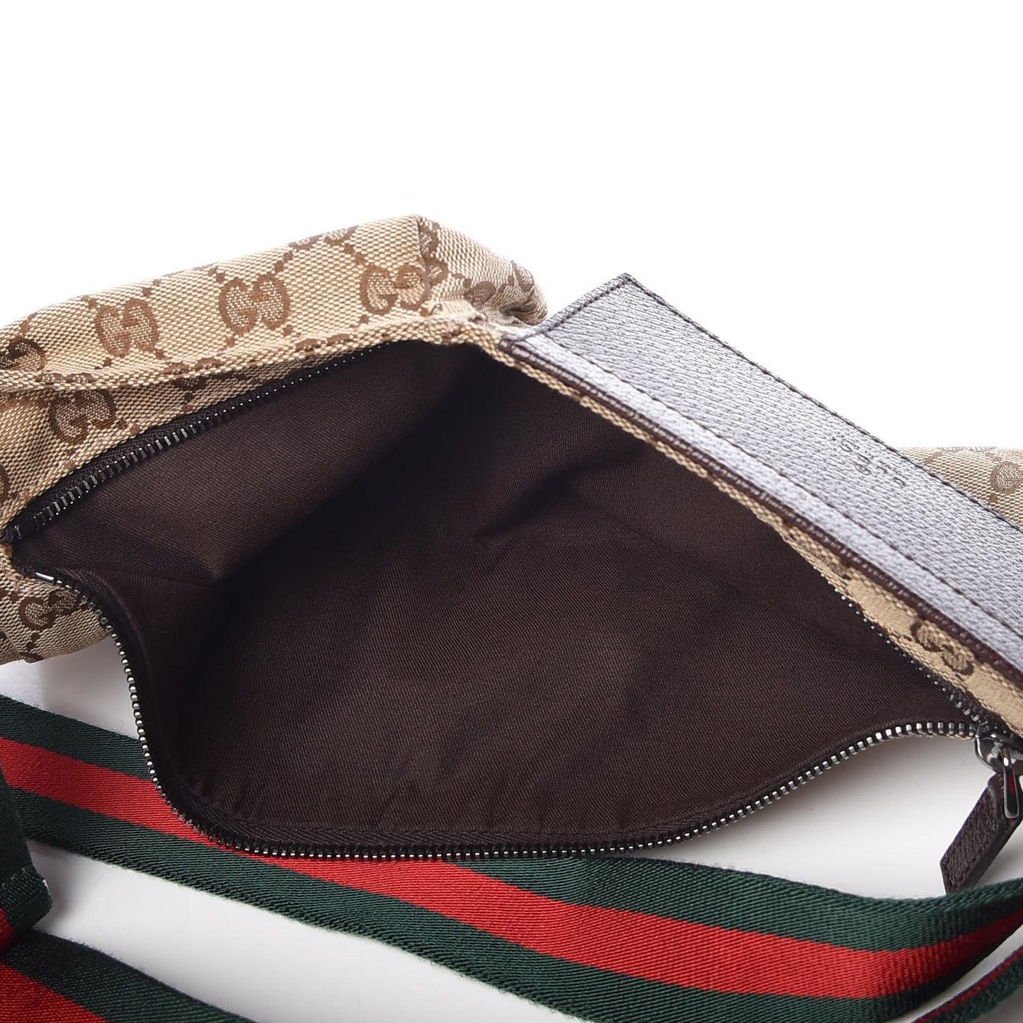 Monogram Web Belt Bag Dark Brown