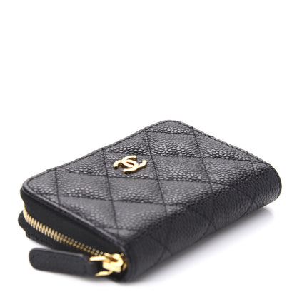 Chanel Caviar Quilted Zip Coin Purse Black 4 of 8