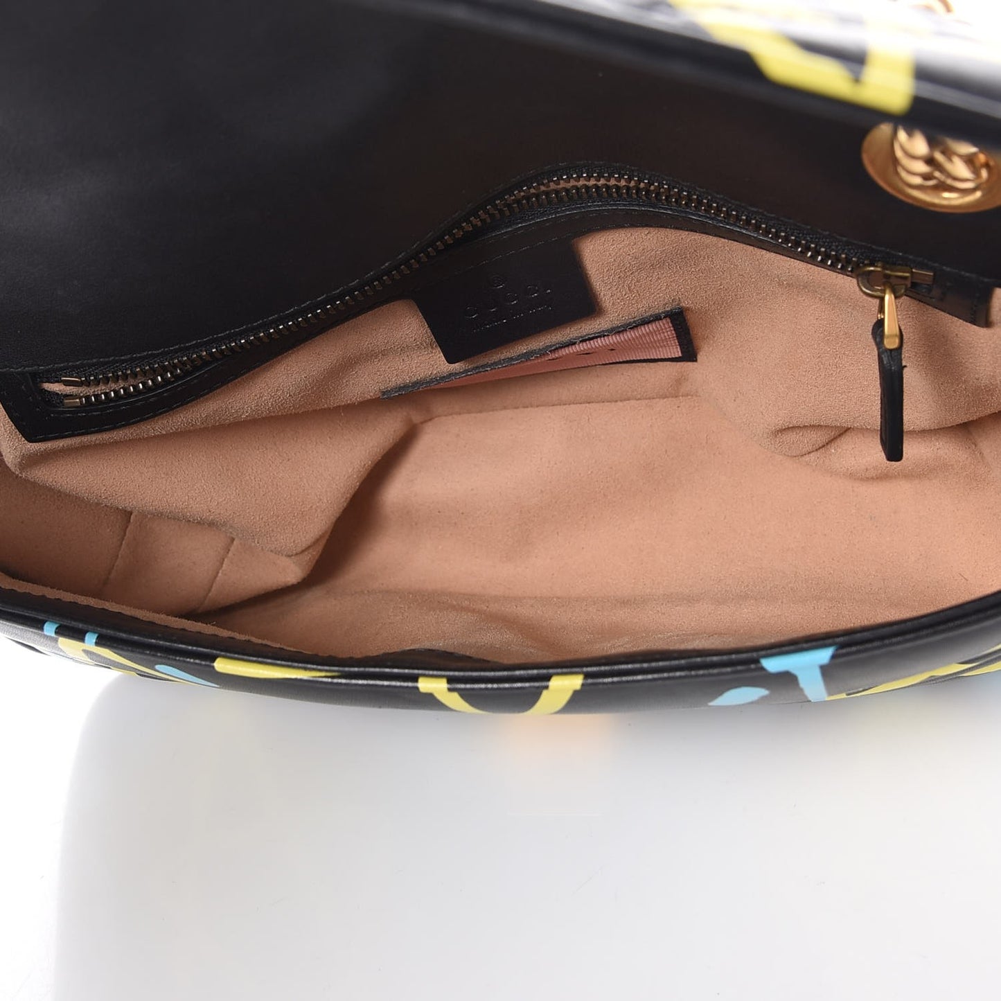 Calfskin Matelasse GucciGhost Small GG Marmont Shoulder Bag Black New Acquamarine