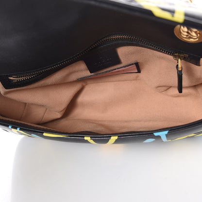 Gucci Calfskin Matelasse GucciGhost Small GG Marmont Shoulder Bag Black New Acquamarine 8 of 8