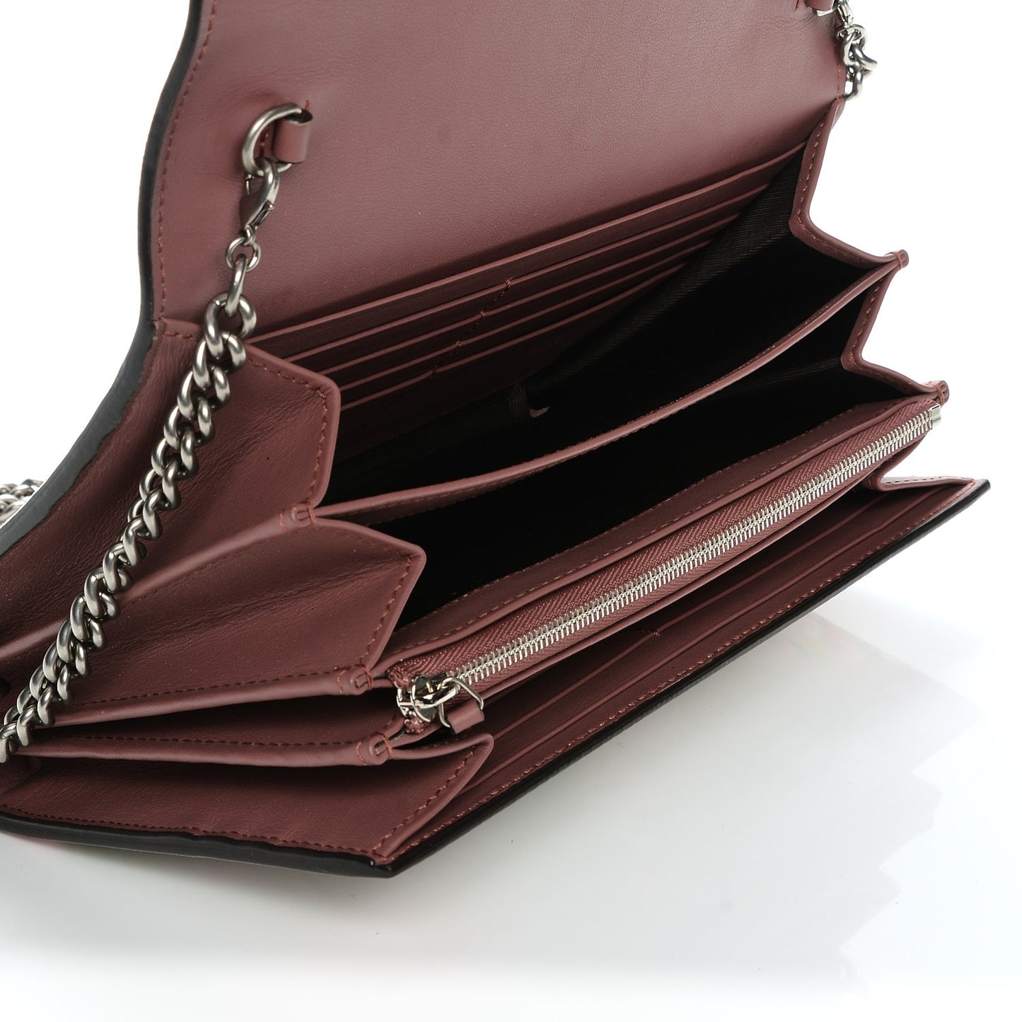 GG Supreme Monogram Blooms Mini Dionysus Chain Wallet Beige Multicolor Dry Rose