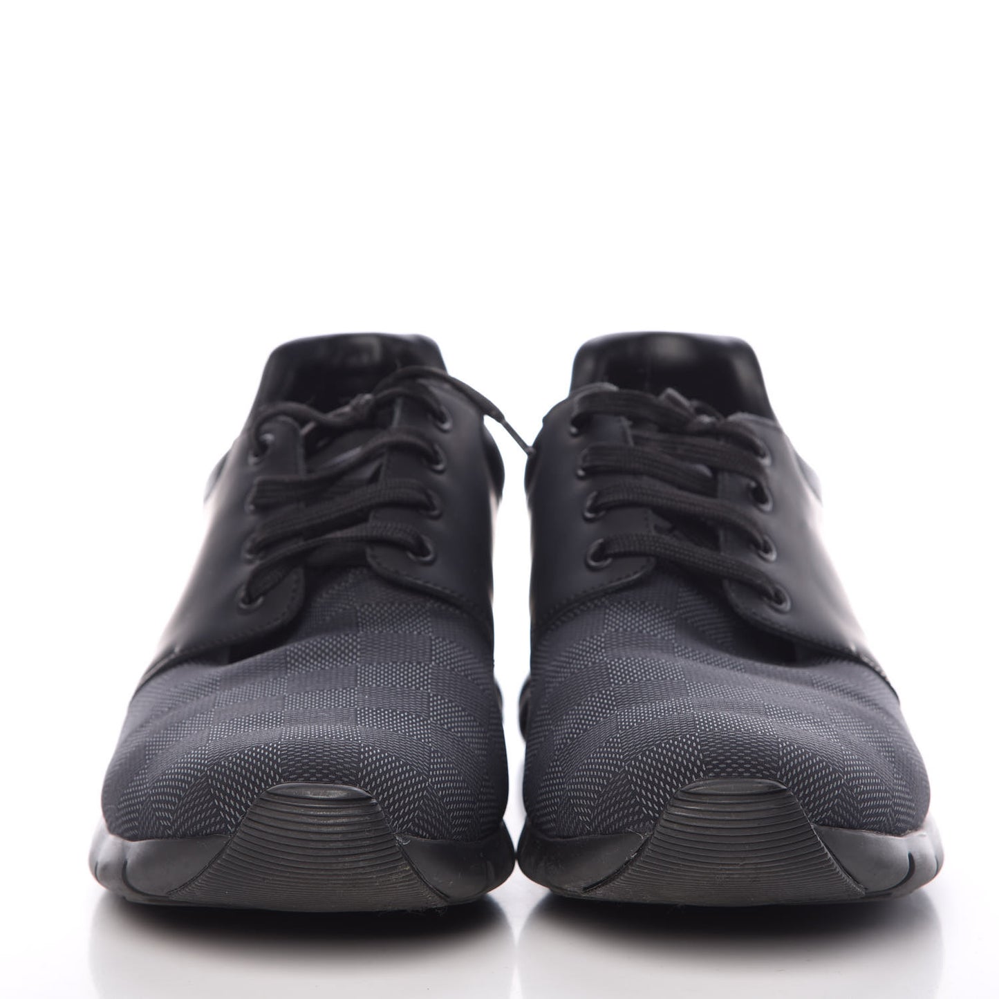 Calfskin Mesh Damier Fastlane Low Sneakers 10 Black