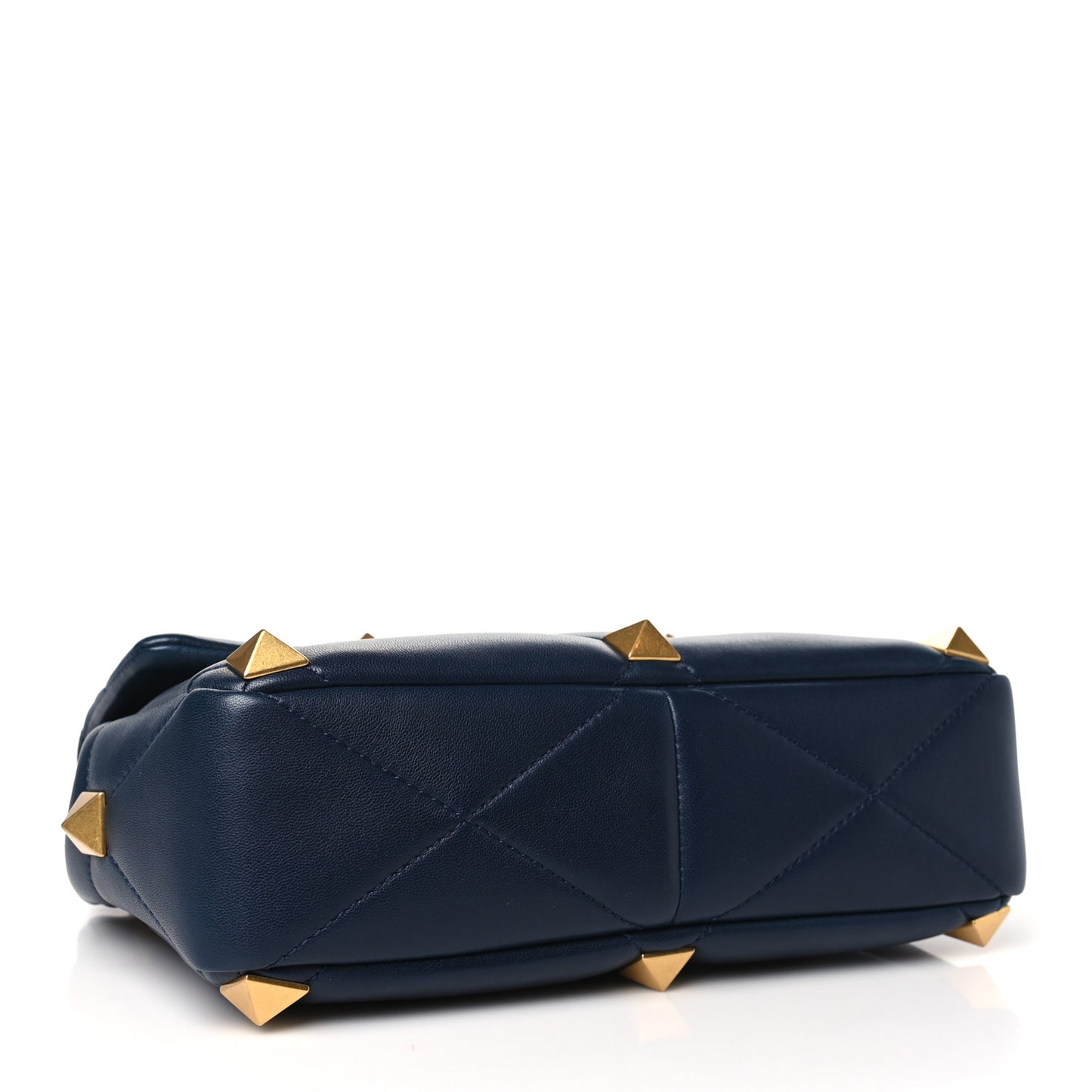 Nappa Large Roman Stud Shoulder Bag Marine