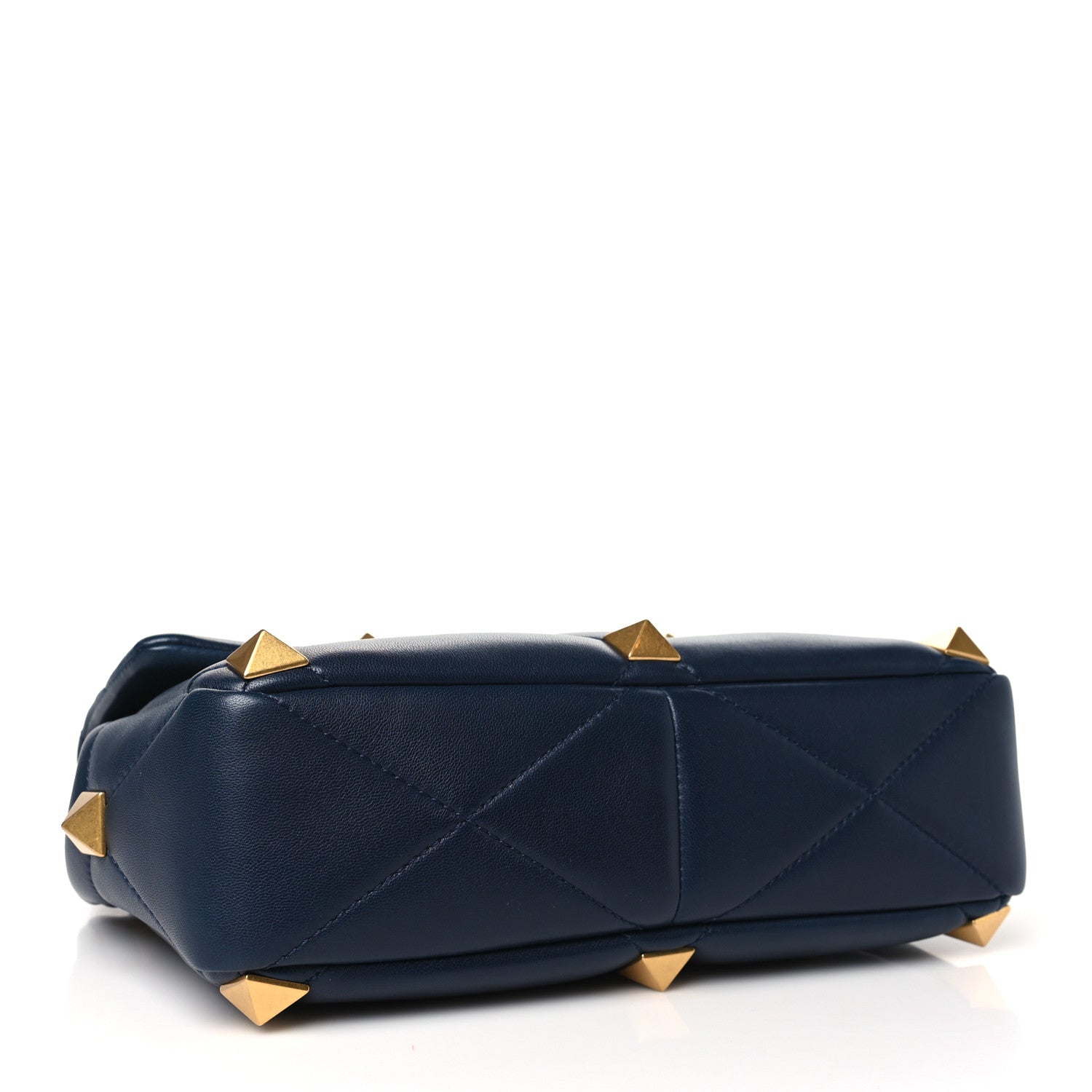 Valentino Garavani Nappa Large Roman Stud Shoulder Bag Marine 4 of 9
