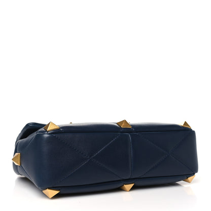 Valentino Garavani Nappa Large Roman Stud Shoulder Bag Marine 4 of 9