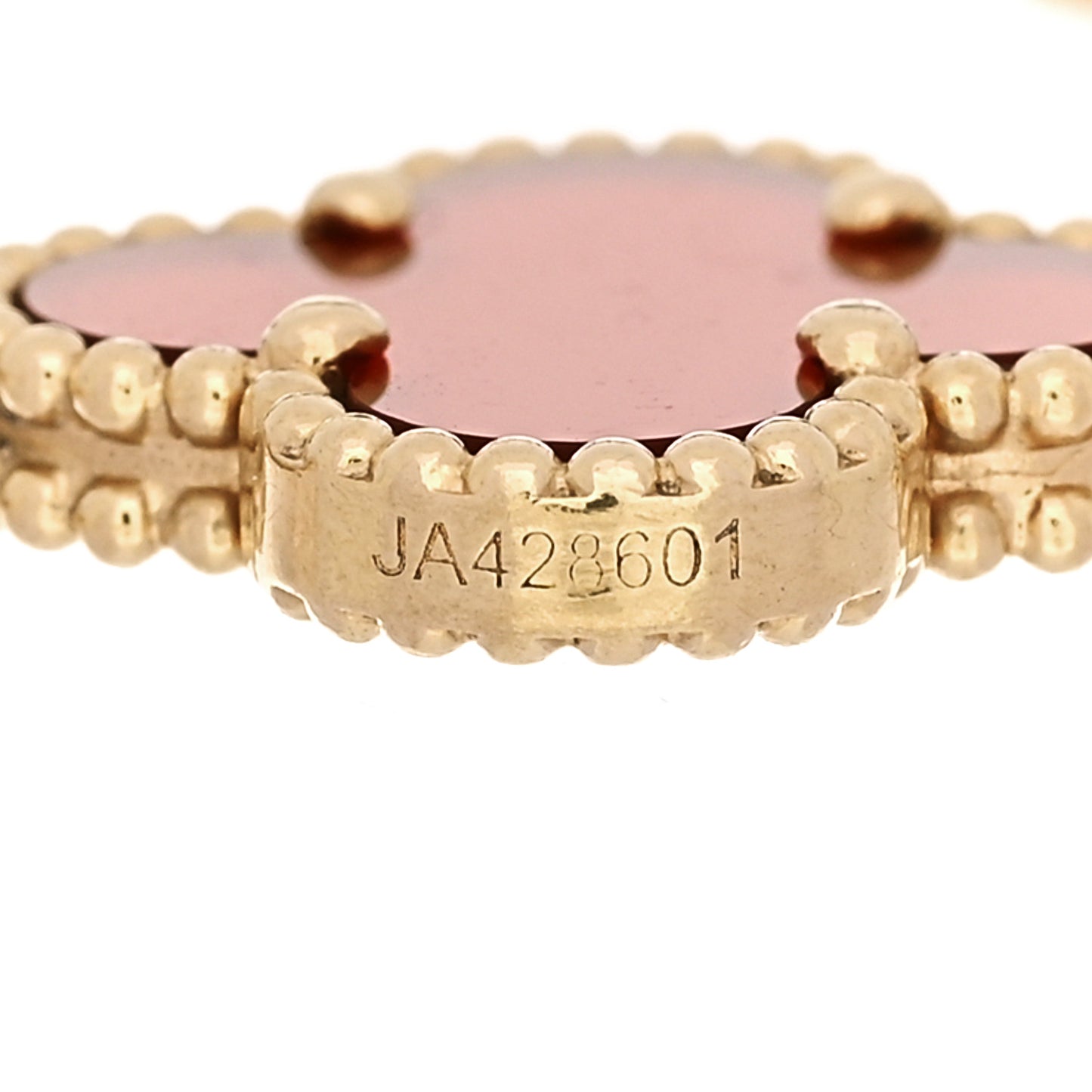18K Yellow Gold Carnelian 5 Motifs Vintage Alhambra Bracelet