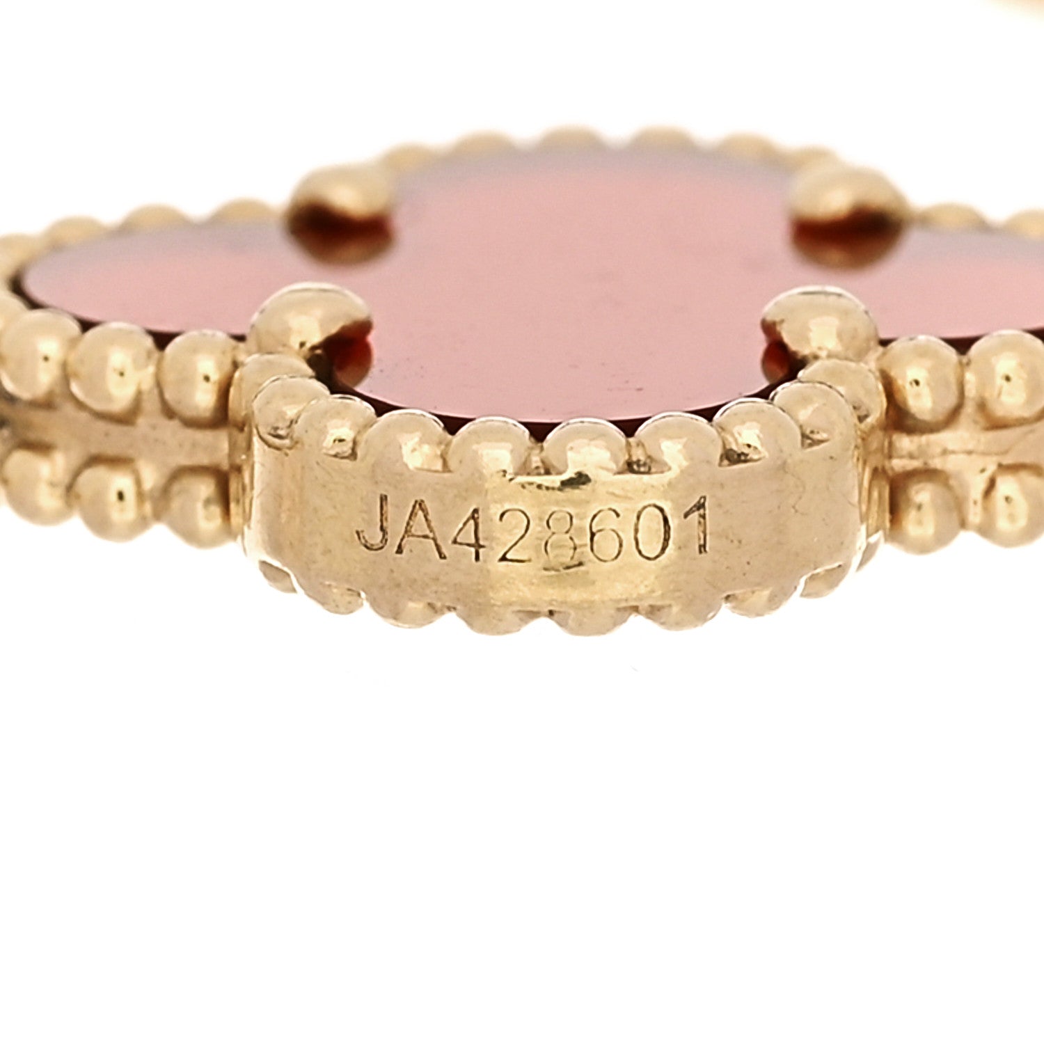 Van Cleef & Arpels 18K Yellow Gold Carnelian 5 Motifs Vintage Alhambra Bracelet 4 of 5