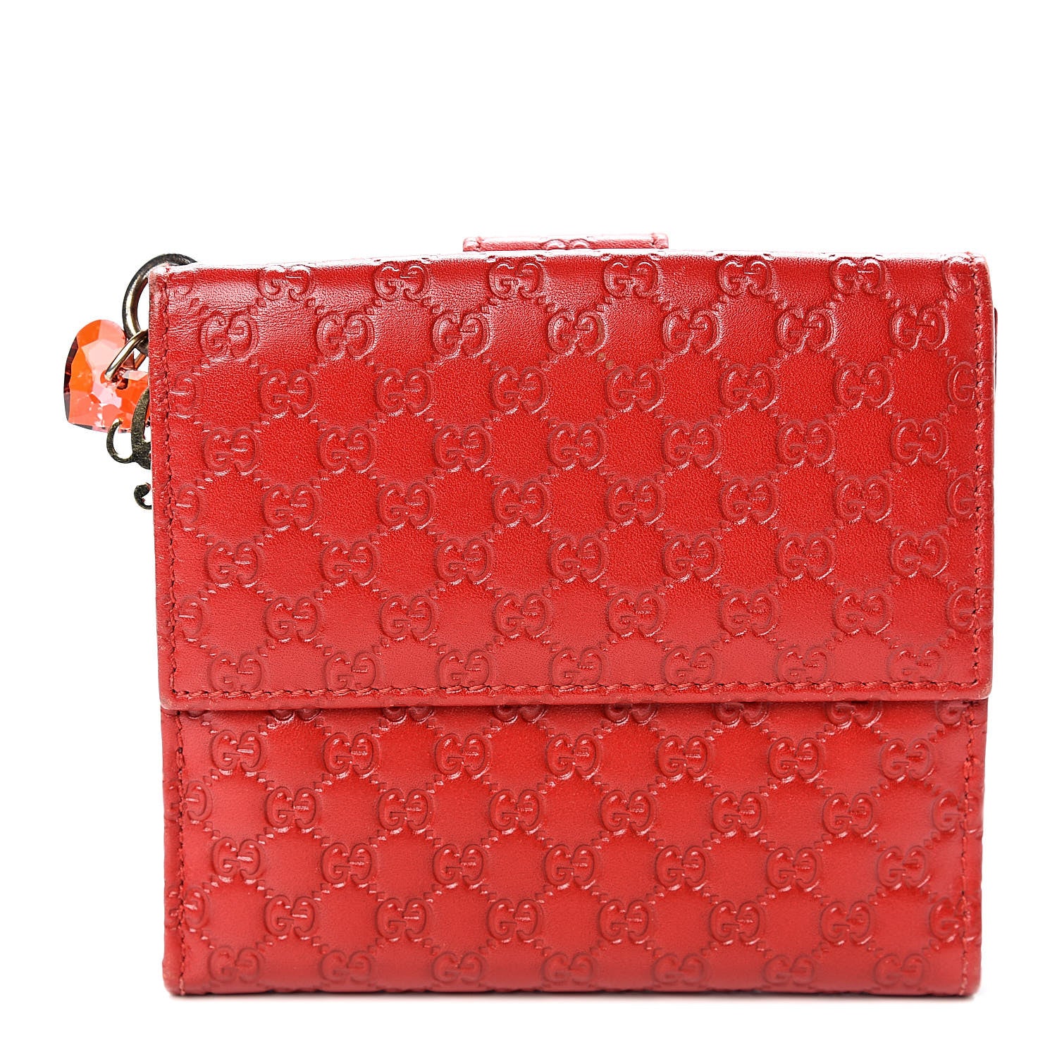 Gucci Microguccissima Cherie French Flap Wallet Tabasco 1 of 12