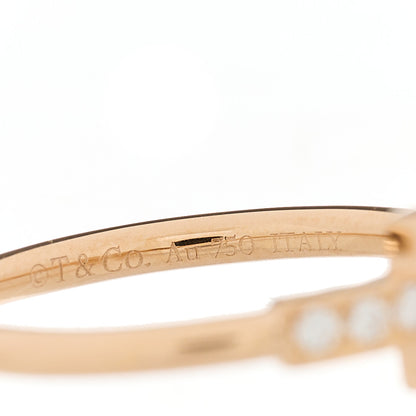 Tiffany 18K Rose Gold Diamond T Wire Ring 50 5.5 4 of 4
