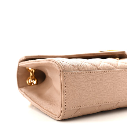 Saint Laurent Grain De Poudre Textured Mixed Matelasse Medium Triquilt Monogram Satchel New Nude 8 of 9
