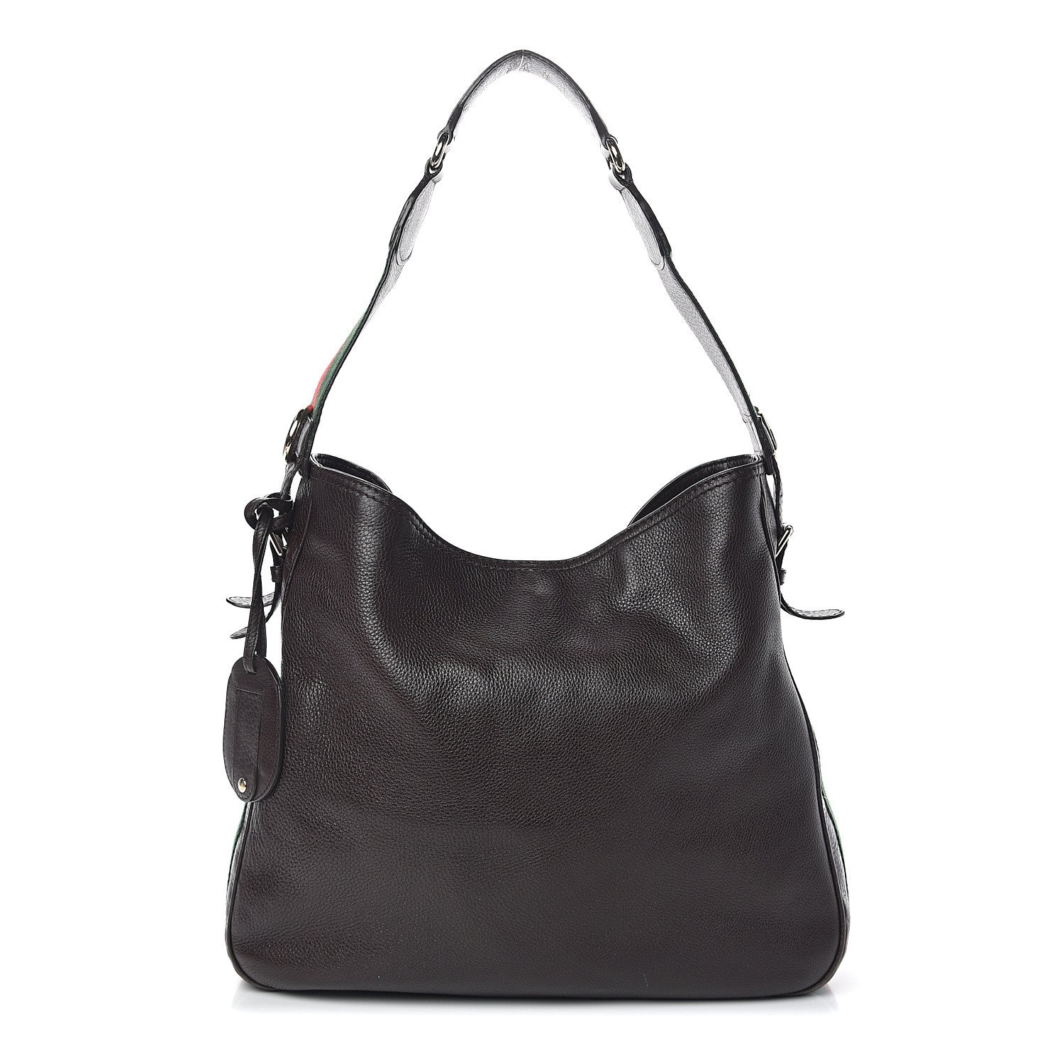 Gucci Calfskin Web Heritage Shoulder Bag Dark Brown 1 of 10