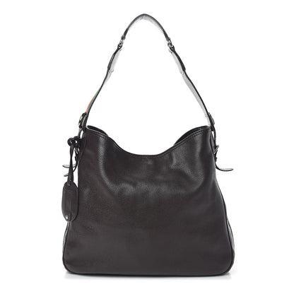 Gucci Calfskin Web Heritage Shoulder Bag Dark Brown 1 of 10