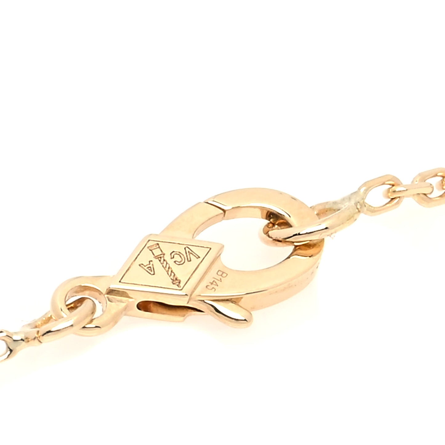 18K Yellow Gold Mother of Pearl Vintage Alhambra Pendant Necklace