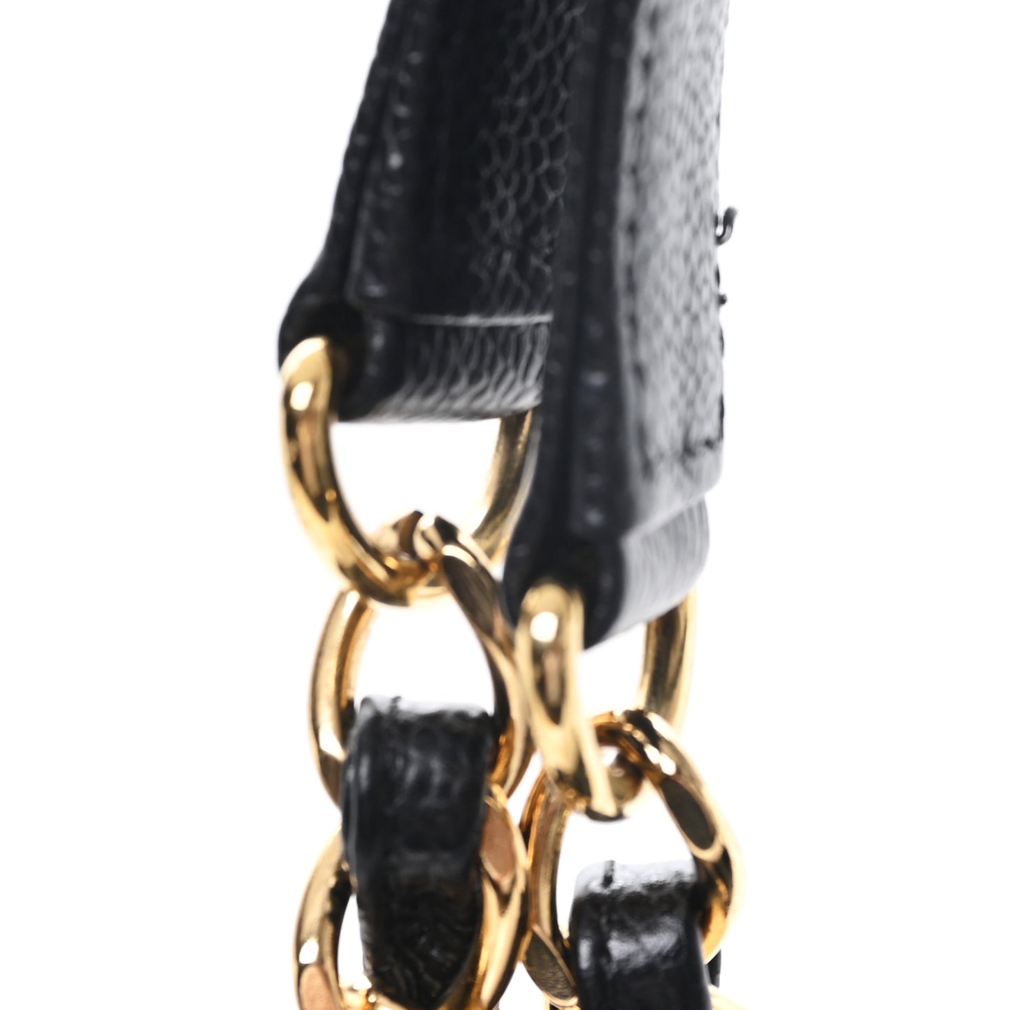 Caviar Quilted Petit Shopping Tote PST Black