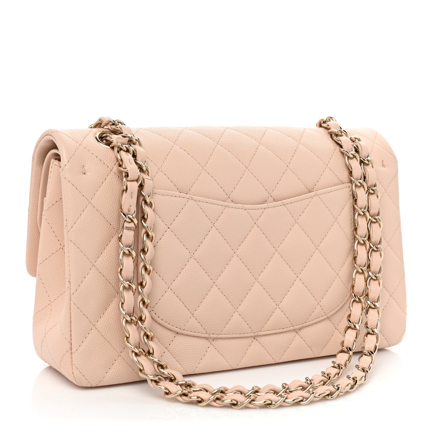 Chanel Caviar Quilted Medium Double Flap Light Beige 3 of 13